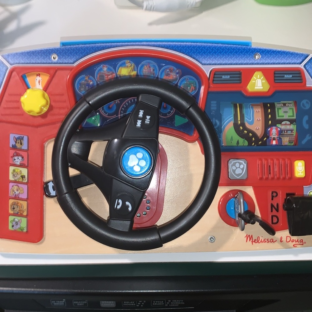Melissa & Doug Interactive Steering Wheel Toy - Red, Blue, Black